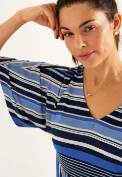 Outlet Randig trikåtopp Toppar & T-Shirts|Plus Size