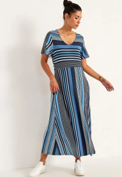 Online Randig viskosklänning Klänningar & Kjolar|Plus Size