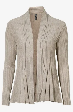Clearance Ribbad, öppen cardigan Claudisse Tröjor & Cardigans|Stickat