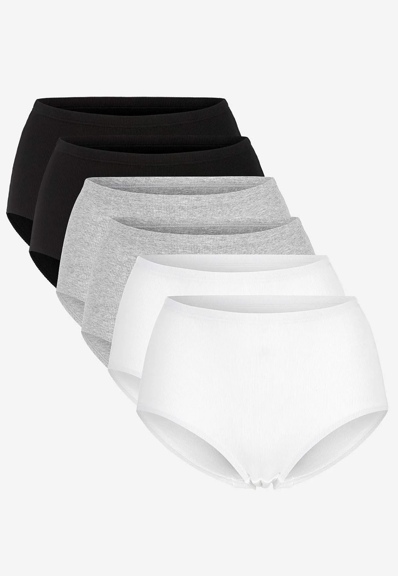 Outlet Ribbad trosa i bomull 6-pack Basplagg|Plus Size