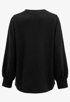 Discount Ribbad tunika med strassknappar Stickat|Tunikor