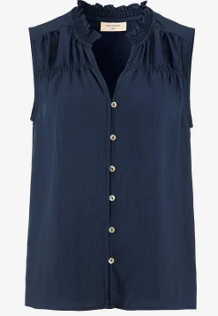 Sale Ärmlös blus med rynkdetaljer Toppar & T-Shirts|Skjortor & Blusar
