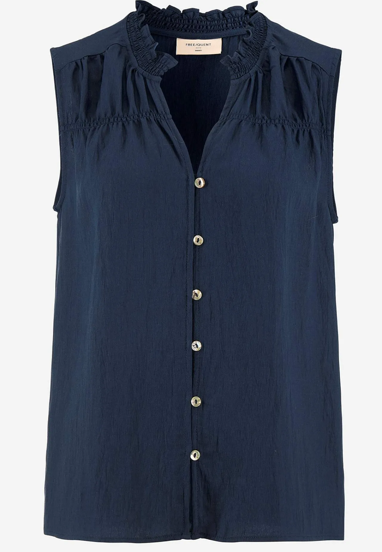 Sale Ärmlös blus med rynkdetaljer Toppar & T-Shirts|Skjortor & Blusar