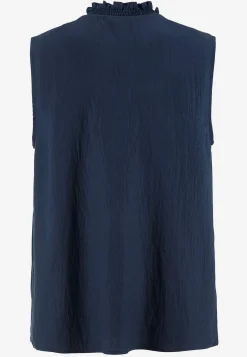 Sale Ärmlös blus med rynkdetaljer Toppar & T-Shirts|Skjortor & Blusar