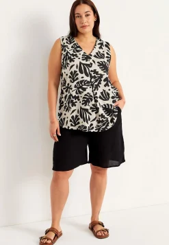 Best Ärmlös trikåtopp med v-ringning Toppar & T-Shirts|Plus Size