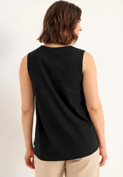 Best Ärmlös trikåtopp med v-ringning Toppar & T-Shirts|Plus Size