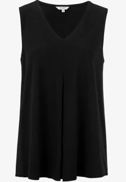 Ärmlös trikåtopp med v-ringning Toppar & T-Shirts|Plus Size
