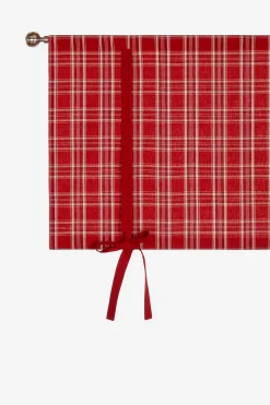 Discount Rutig julgardin X-mas check Gardiner|Kökstextilier