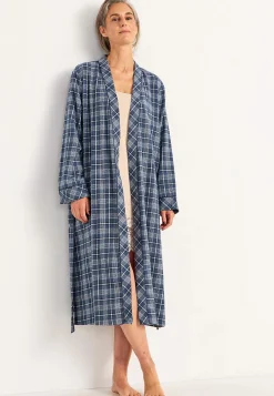 Online Rutig morgonrock i flanell Plus Size|Sov- & Myskläder