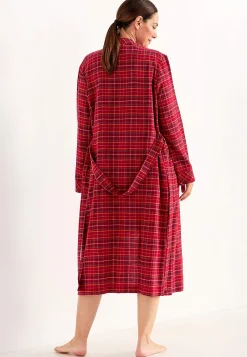 Best Rutig morgonrock i flanell Plus Size|Sov- & Myskläder