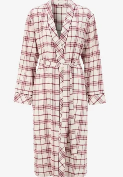 Outlet Rutig morgonrock i flanell Plus Size|Sov- & Myskläder