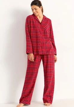 Outlet Rutig pyjamas i flanell Plus Size|Sov- & Myskläder