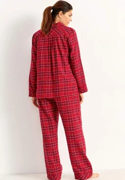 Outlet Rutig pyjamas i flanell Plus Size|Sov- & Myskläder