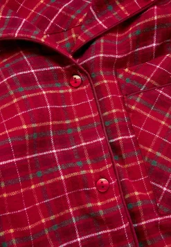 Outlet Rutig pyjamas i flanell Plus Size|Sov- & Myskläder