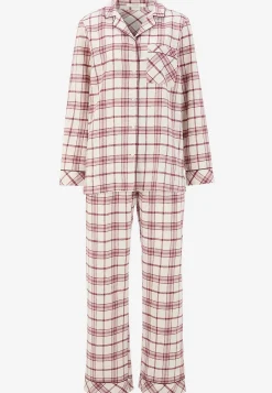 Discount Rutig pyjamas i flanell Plus Size|Sov- & Myskläder