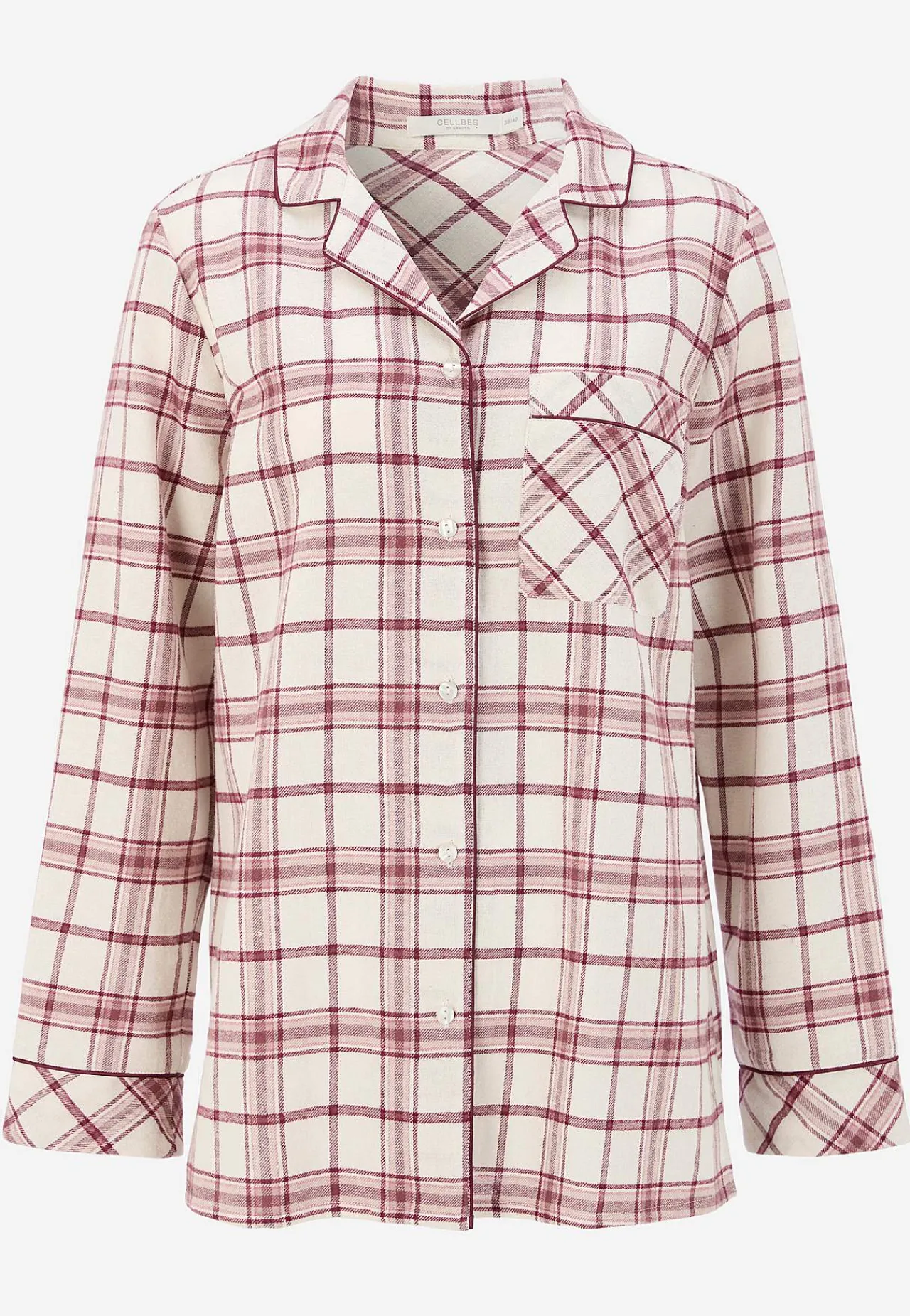 Discount Rutig pyjamas i flanell Plus Size|Sov- & Myskläder