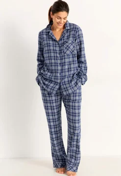 Online Rutig pyjamas i flanell Plus Size|Sov- & Myskläder