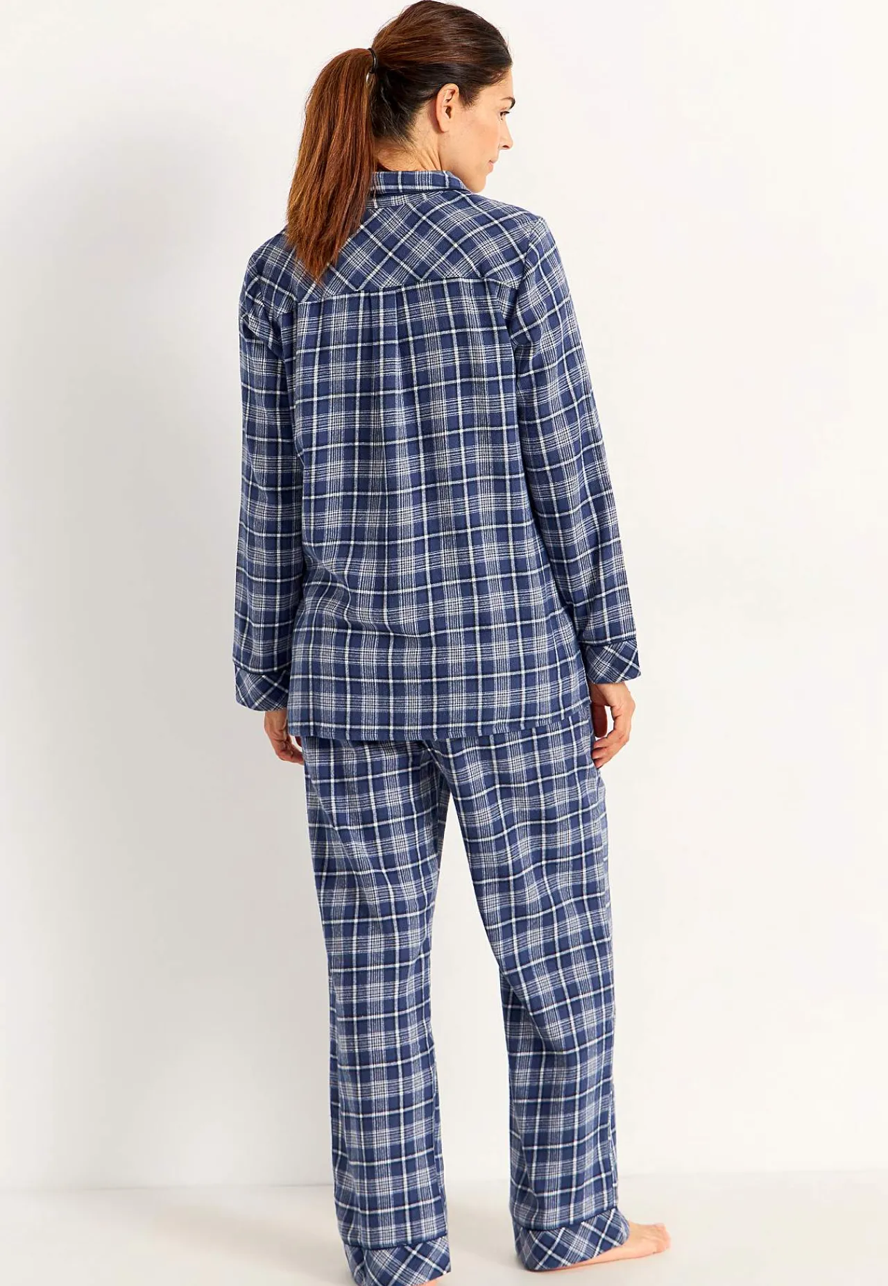 Online Rutig pyjamas i flanell Plus Size|Sov- & Myskläder