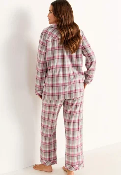 Clearance Rutig pyjamas i flanell Plus Size|Sov- & Myskläder