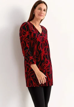 Hot Sammetstunika med rynkad ärmdetalj Tunikor|Plus Size