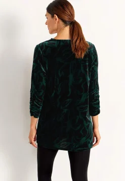 Sale Sammetstunika med rynkad ärmdetalj Tunikor|Plus Size