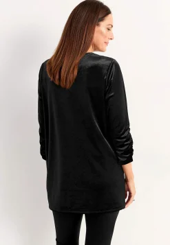 Sammetstunika med rynkad ärmdetalj Tunikor|Plus Size