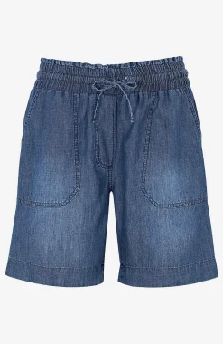 Sale Shorts i tvättad denim Byxor|Jeansplagg
