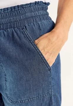 Sale Shorts i tvättad denim Byxor|Jeansplagg