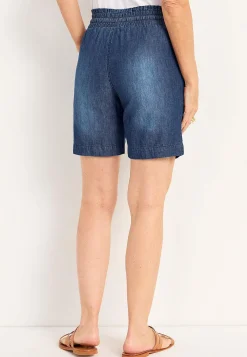 Sale Shorts i tvättad denim Byxor|Jeansplagg