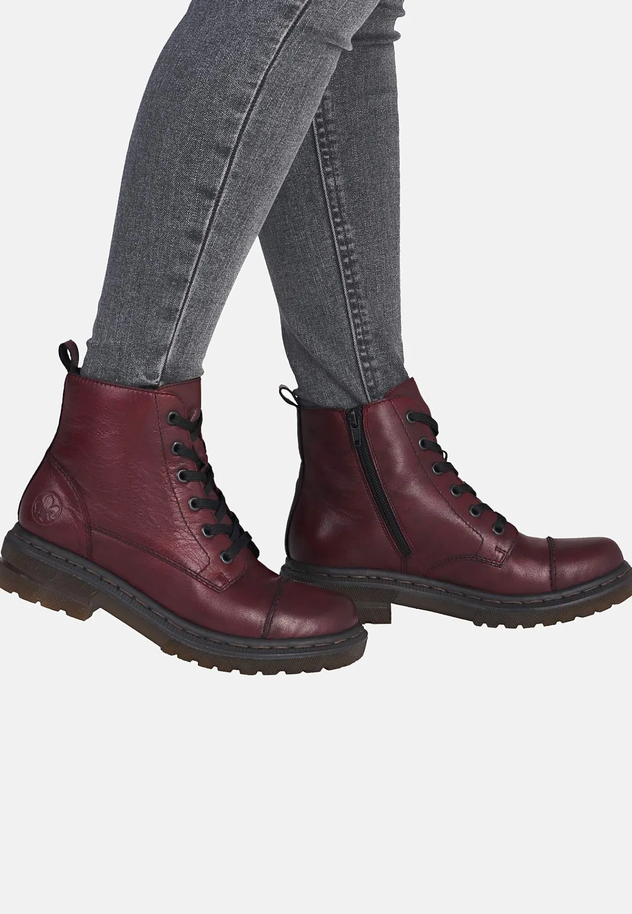 Skinnkänga med snörning och dragkedja Kängor & Boots|Skinnskor