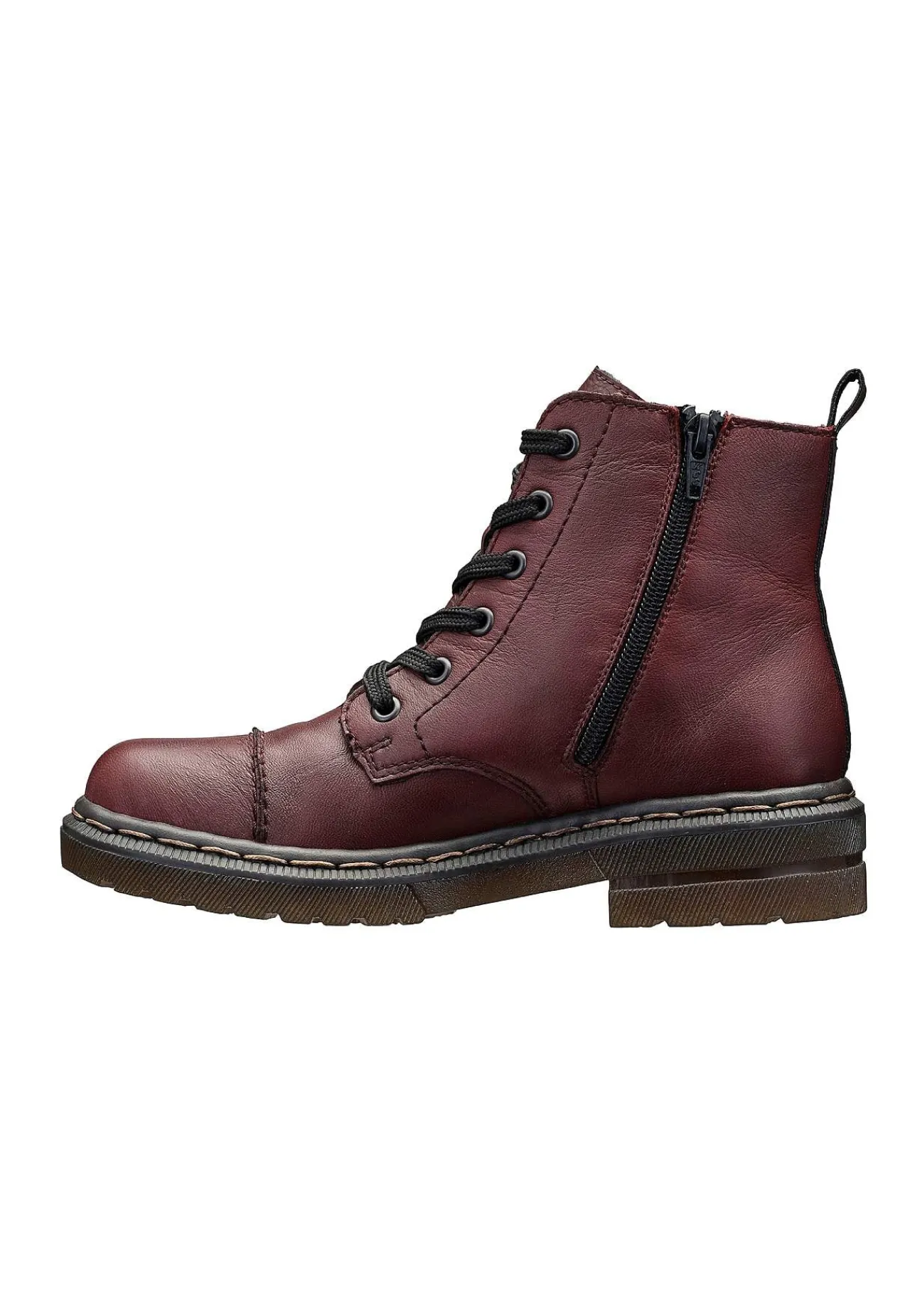 Skinnkänga med snörning och dragkedja Kängor & Boots|Skinnskor