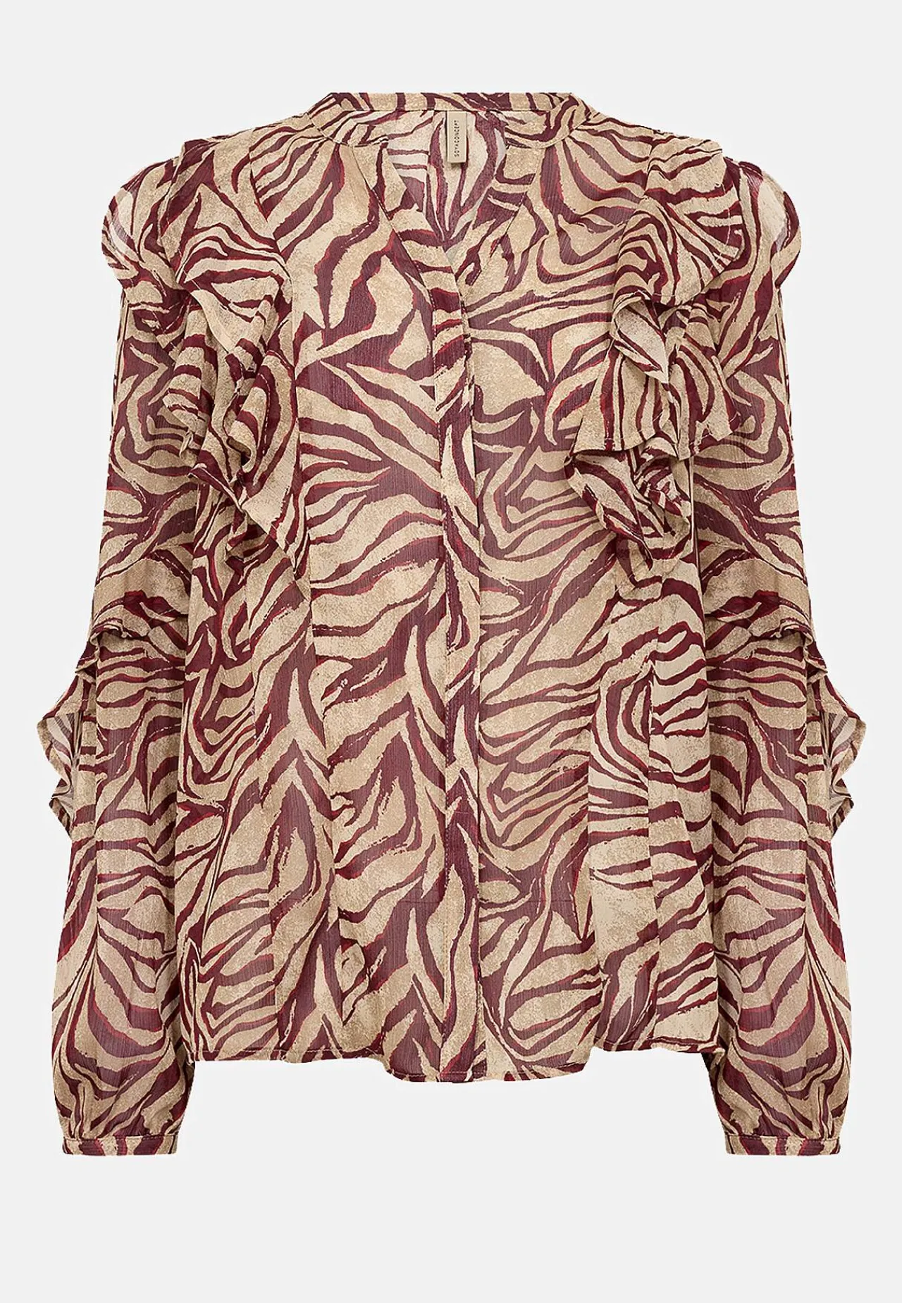 Online Skir blus med volanger Tröjor & Cardigans|Skjortor & Blusar