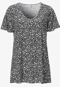 New Småblommig trikåtunika Tunikor|Plus Size