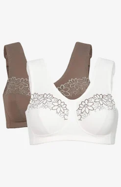 Hot Soft-bh med broderi Lily 2-pack Basplagg|Plus Size
