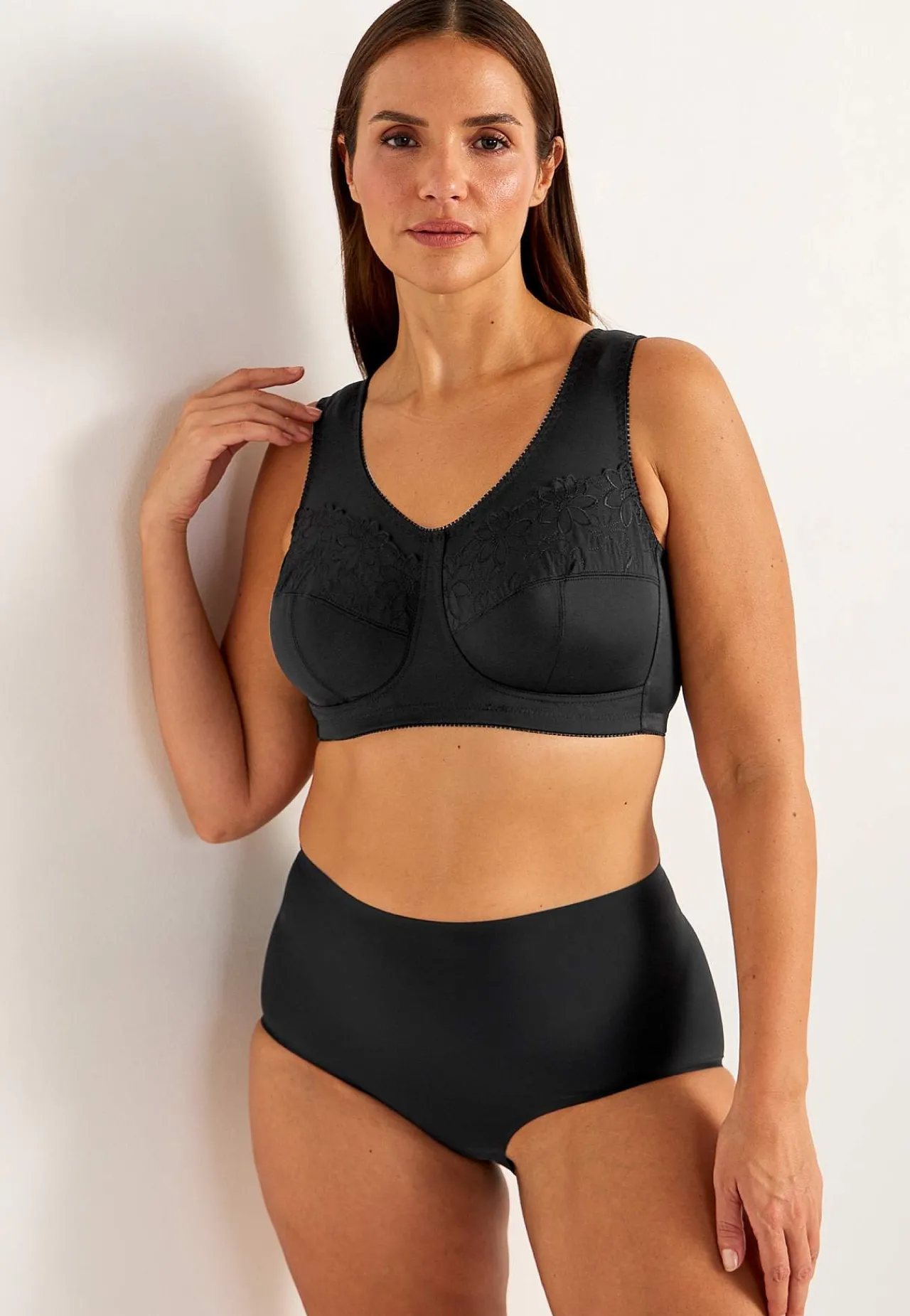 Discount Soft-bh med broderi Lily 2-pack Basplagg|Plus Size