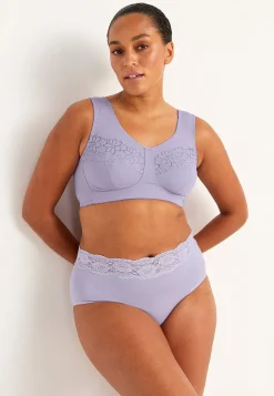 Clearance Soft-bh med broderi Lily 2-pack Basplagg|Plus Size