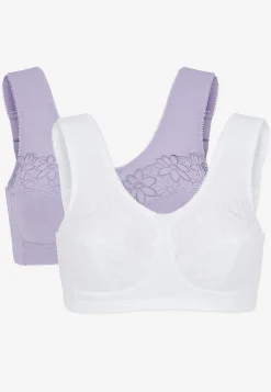 Clearance Soft-bh med broderi Lily 2-pack Basplagg|Plus Size