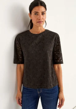 Best Spetstopp med rundhals Toppar & T-Shirts|Matchande Set