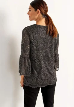 Outlet Spetstopp med trumpetärm Toppar & T-Shirts|Festkläder