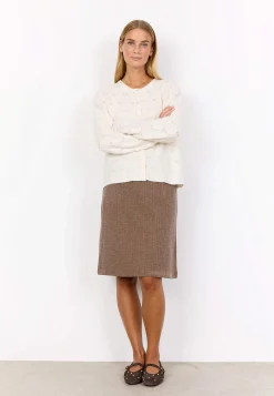 Online Stickad cardigan med hålmönster Tröjor & Cardigans|Stickat