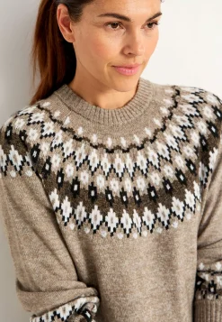 Hot Stickad, jacquardmönstrad tröja Tröjor & Cardigans|Stickat