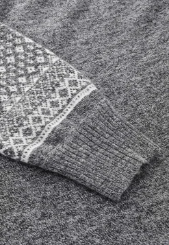 Discount Stickad klänning med jacquardmönstrade ärmar Klänningar & Kjolar|Stickat