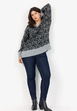 Online Stickad, leopardmönstrad tröja Tröjor & Cardigans|Stickat