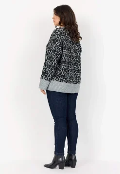 Online Stickad, leopardmönstrad tröja Tröjor & Cardigans|Stickat