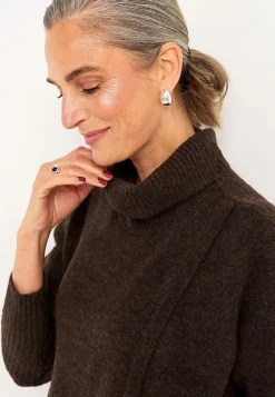 Clearance Stickad polotröja med omlottdetalj fram Tröjor & Cardigans|Stickat