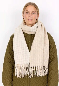 New Stickad scarf med fransar Accessoarer