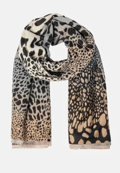 Clearance Stickad scarf med franskant Accessoarer