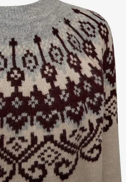 Discount Stickad tröja med jacquardmönster Tröjor & Cardigans|Stickat