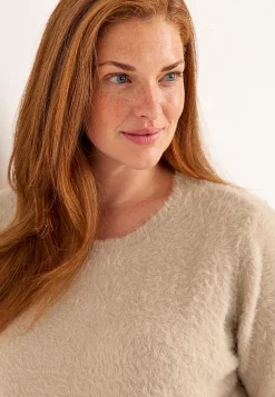 Clearance Stickad tröja med 3/4-ärmar Tröjor & Cardigans|Stickat
