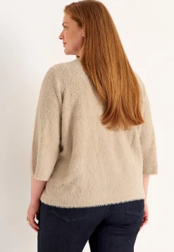Clearance Stickad tröja med 3/4-ärmar Tröjor & Cardigans|Stickat